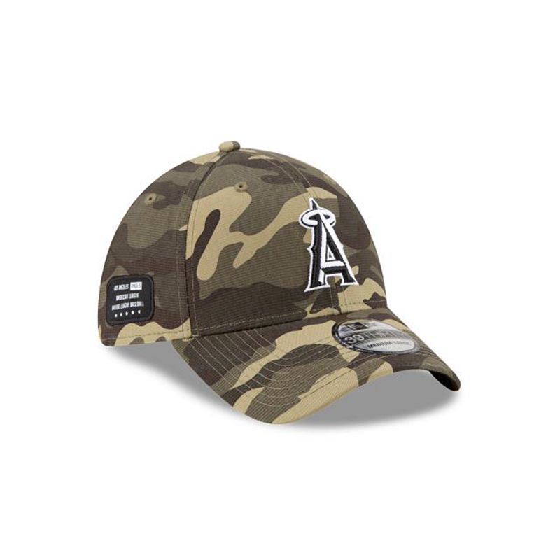 MLB Los Angeles Angels Armed Forces Weekend 39Thirty Stretch Fit (CDM1673) - Green New Era Caps